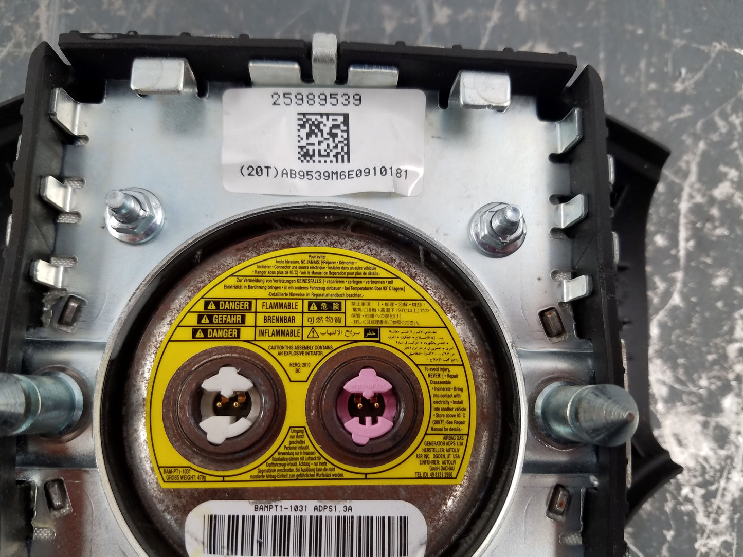 2010 Chevy Corvette C6 Grand Sport Steering Wheel Airbag #8250 D7