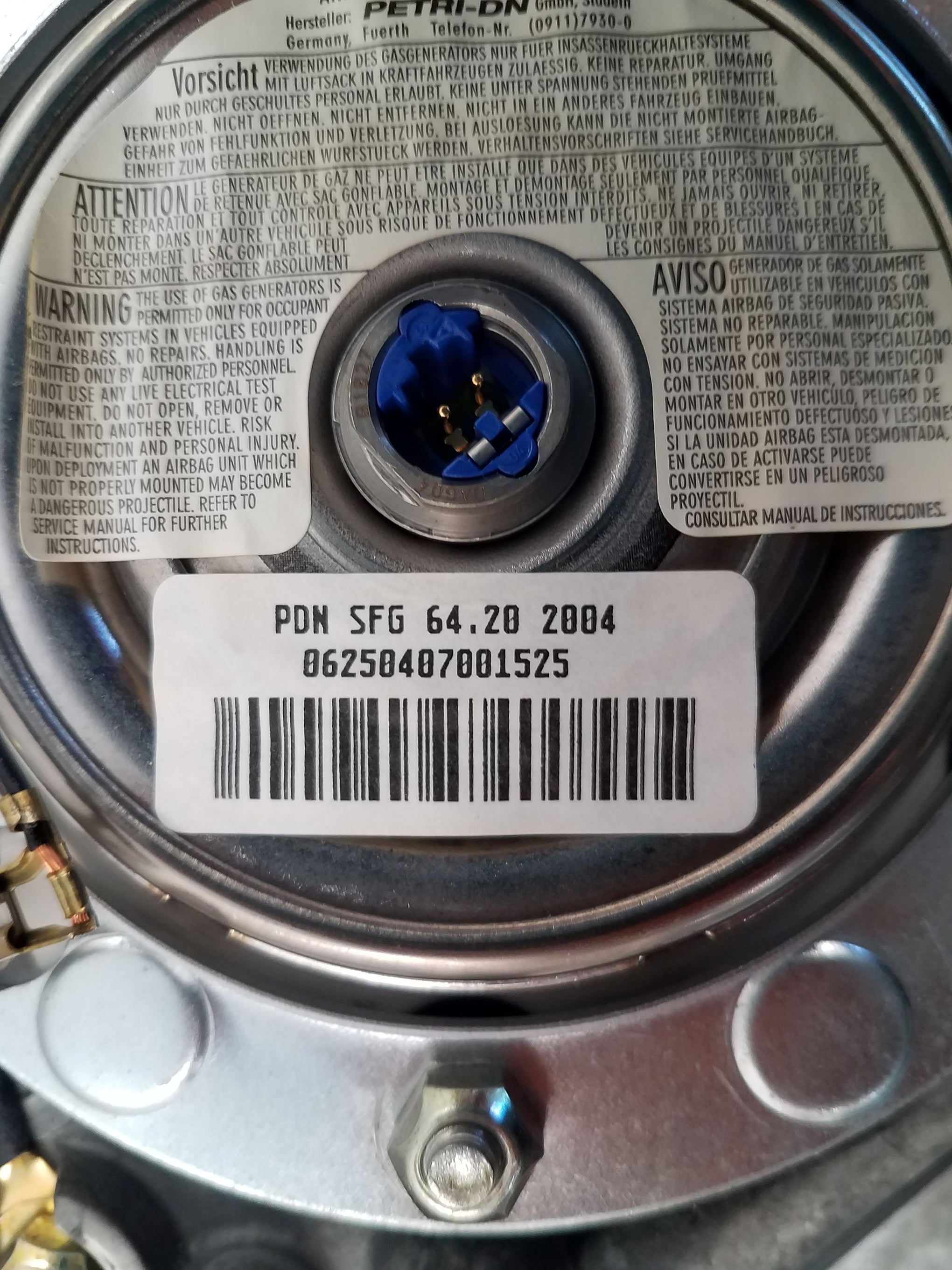 2004 Audi S4 Quattro B6 Steering Wheel Airbag #8570 L7