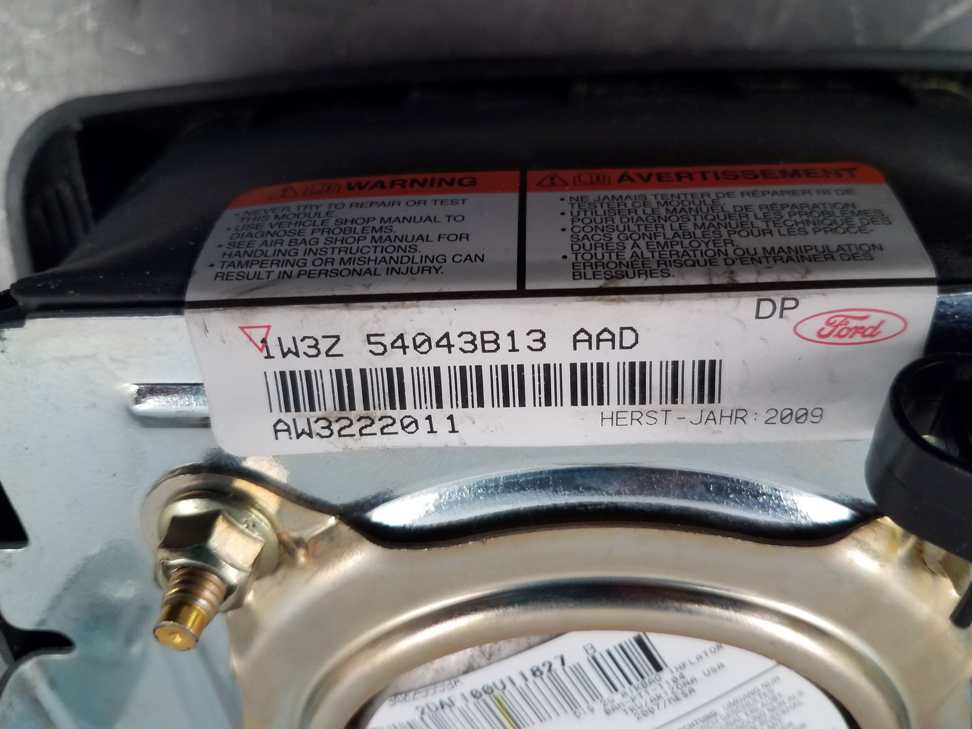 2003 03 04 Mercury Marauder Steering Wheel Airbag #7132 K6