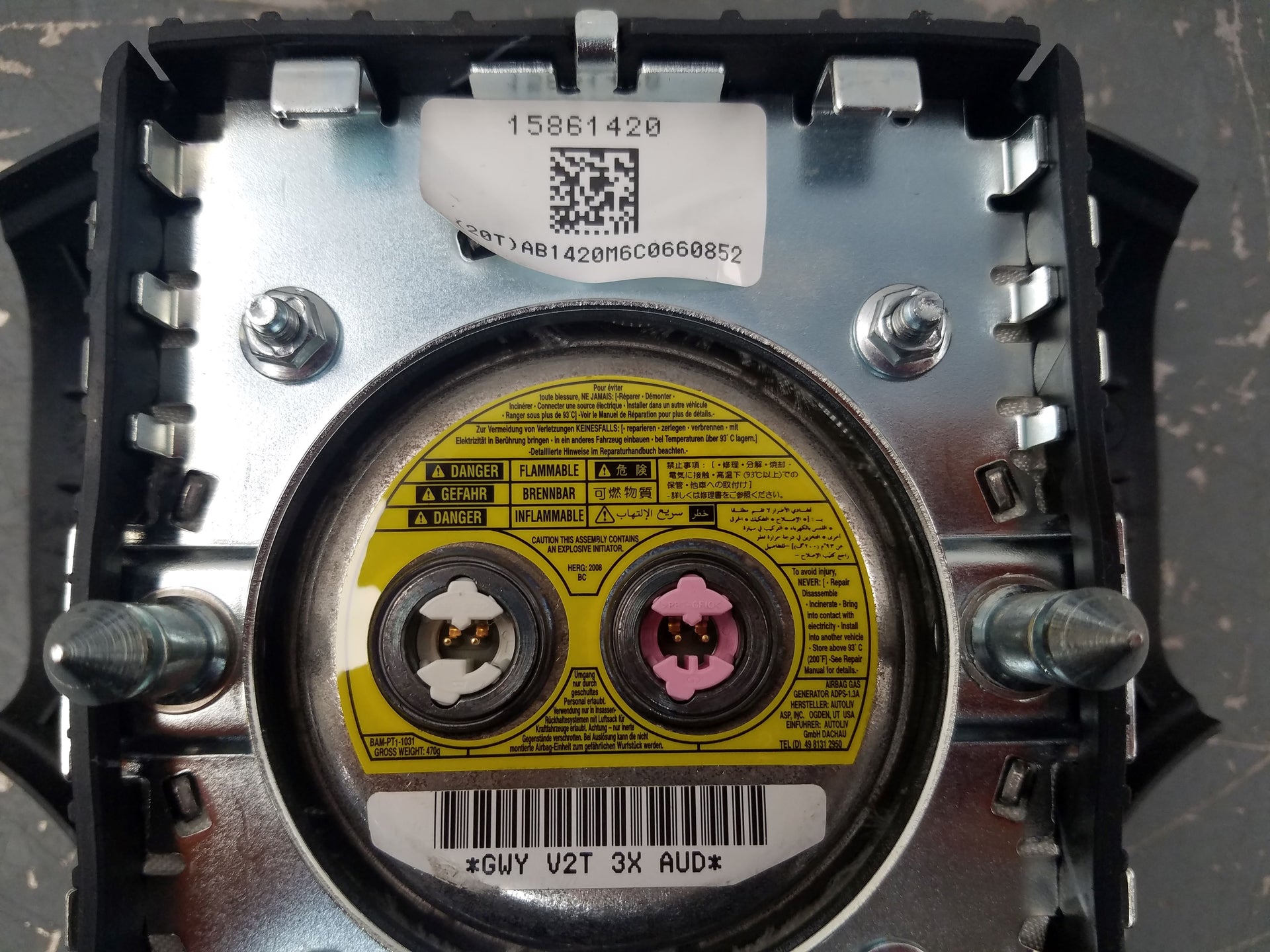 2008 Chevy Corvette C6 Steering Wheel Airbag #6090 A4