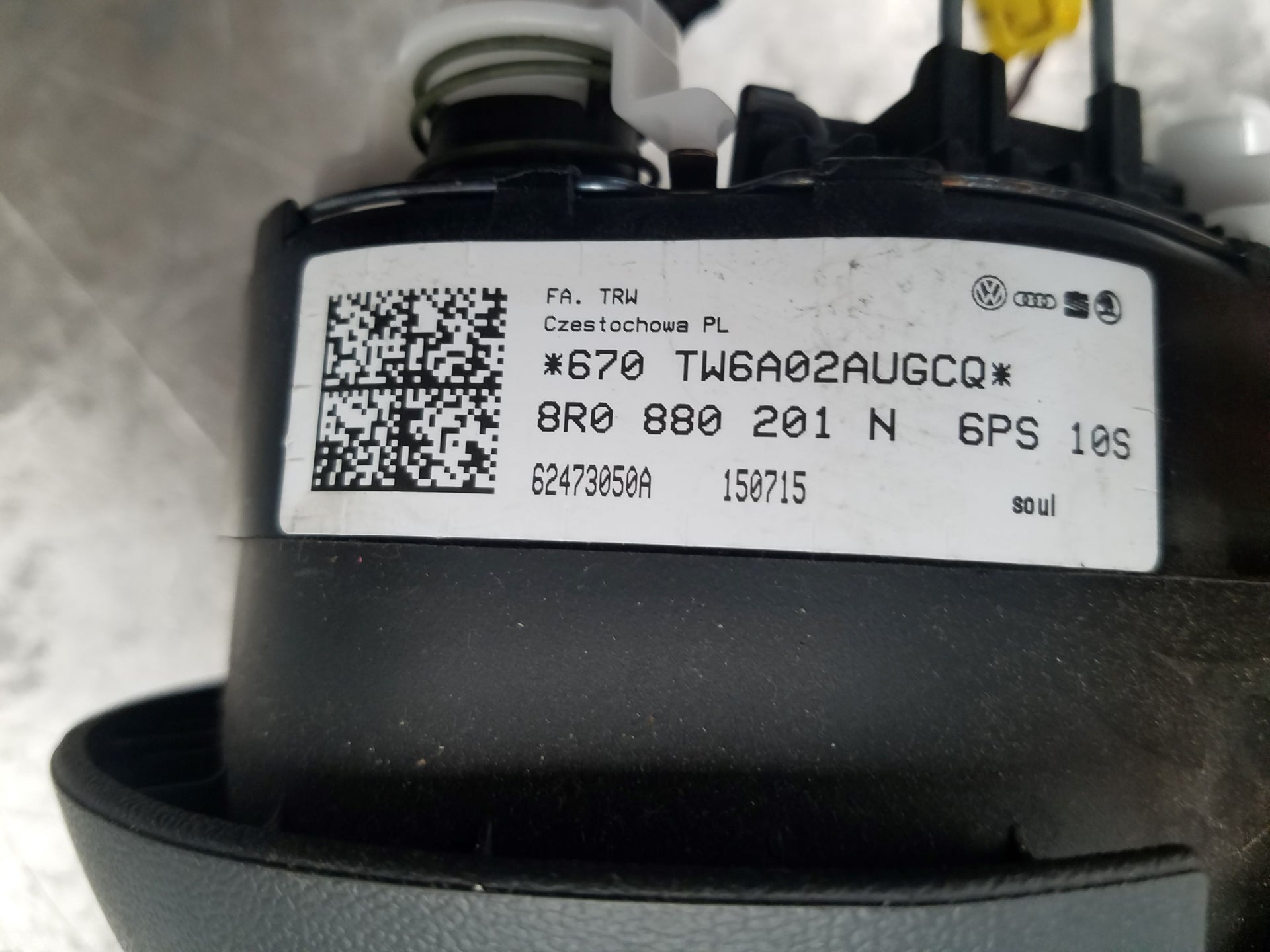 2016 Audi S5 Quattro B8.5 Steering Wheel Airbag #2739 P10