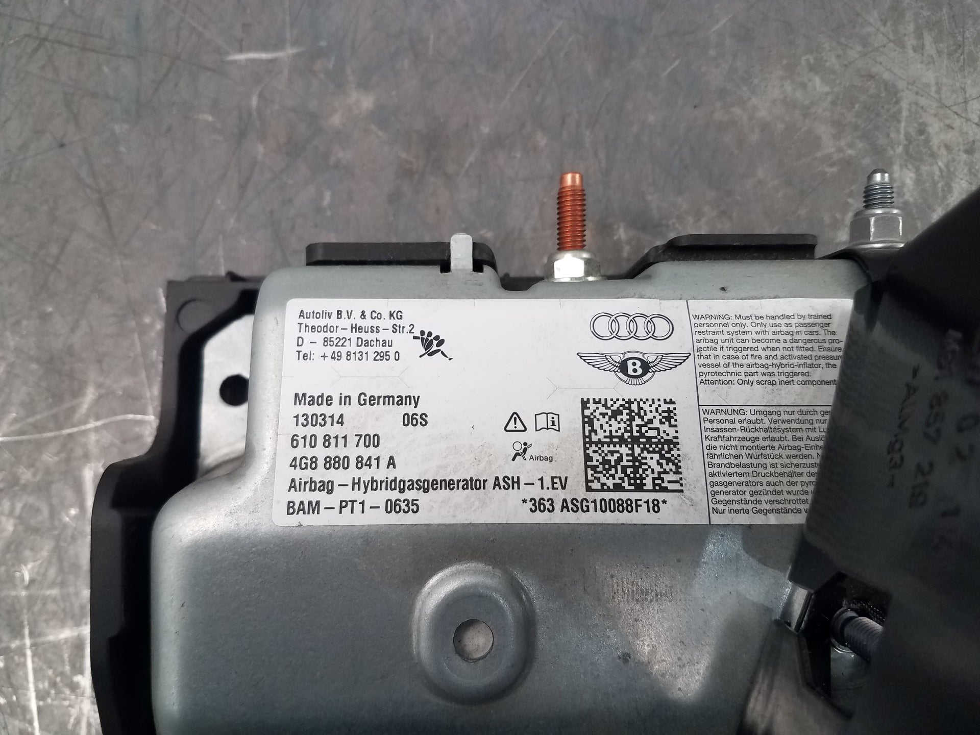 2014 Audi S6 Quattro C7 Left Knee Airbag #1779