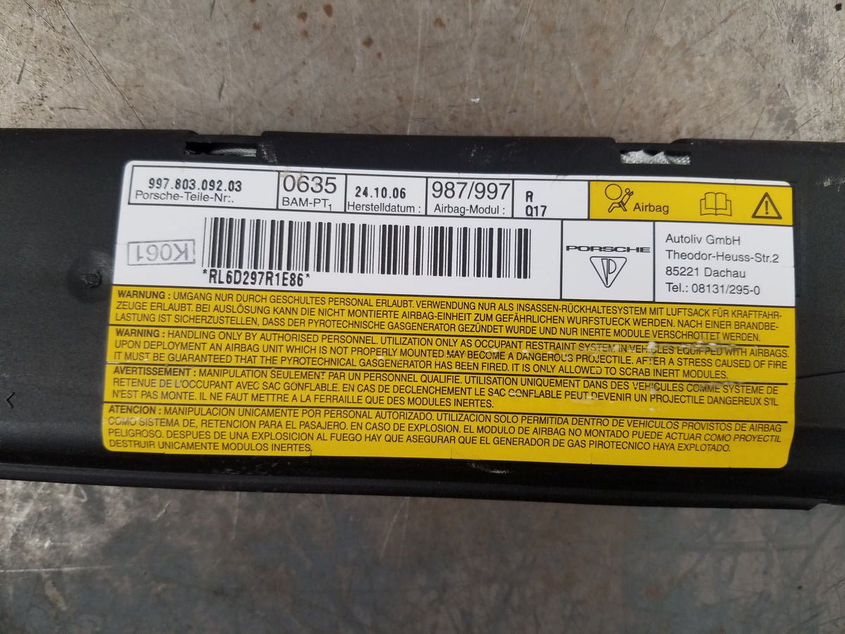 2007 Porsche Cayman S 987 Right Passenger Door Airbag #1621 H1